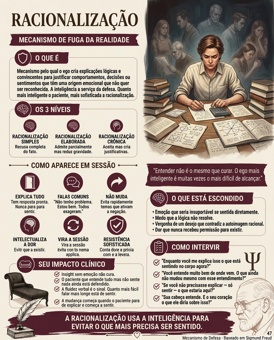 Página real sobre racionalização, com definição, níveis, perguntas e ilustração de uma pessoa escrevendo à mesa.